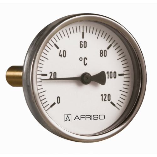 AFRISO Hőmérő acél BiTh  63 ST   0/ 120°C  63 mm 1/2 AX  KL.2